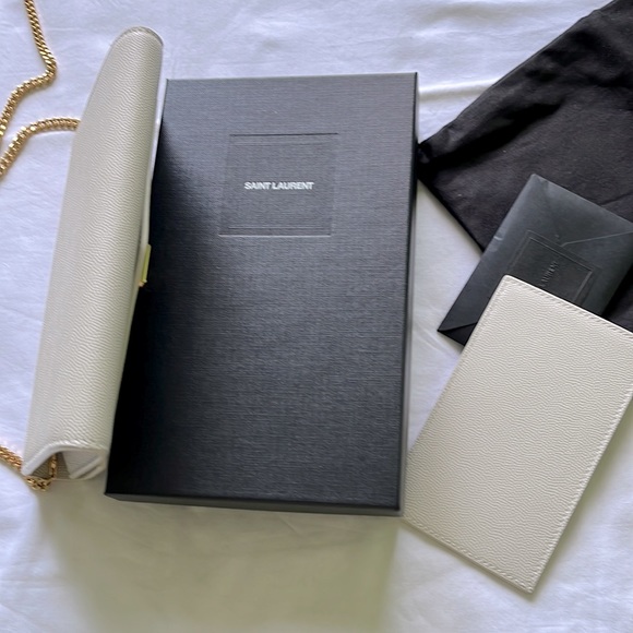 Saint Laurent YSL white uptown chain wallet bag leather - Picture 7 of 7